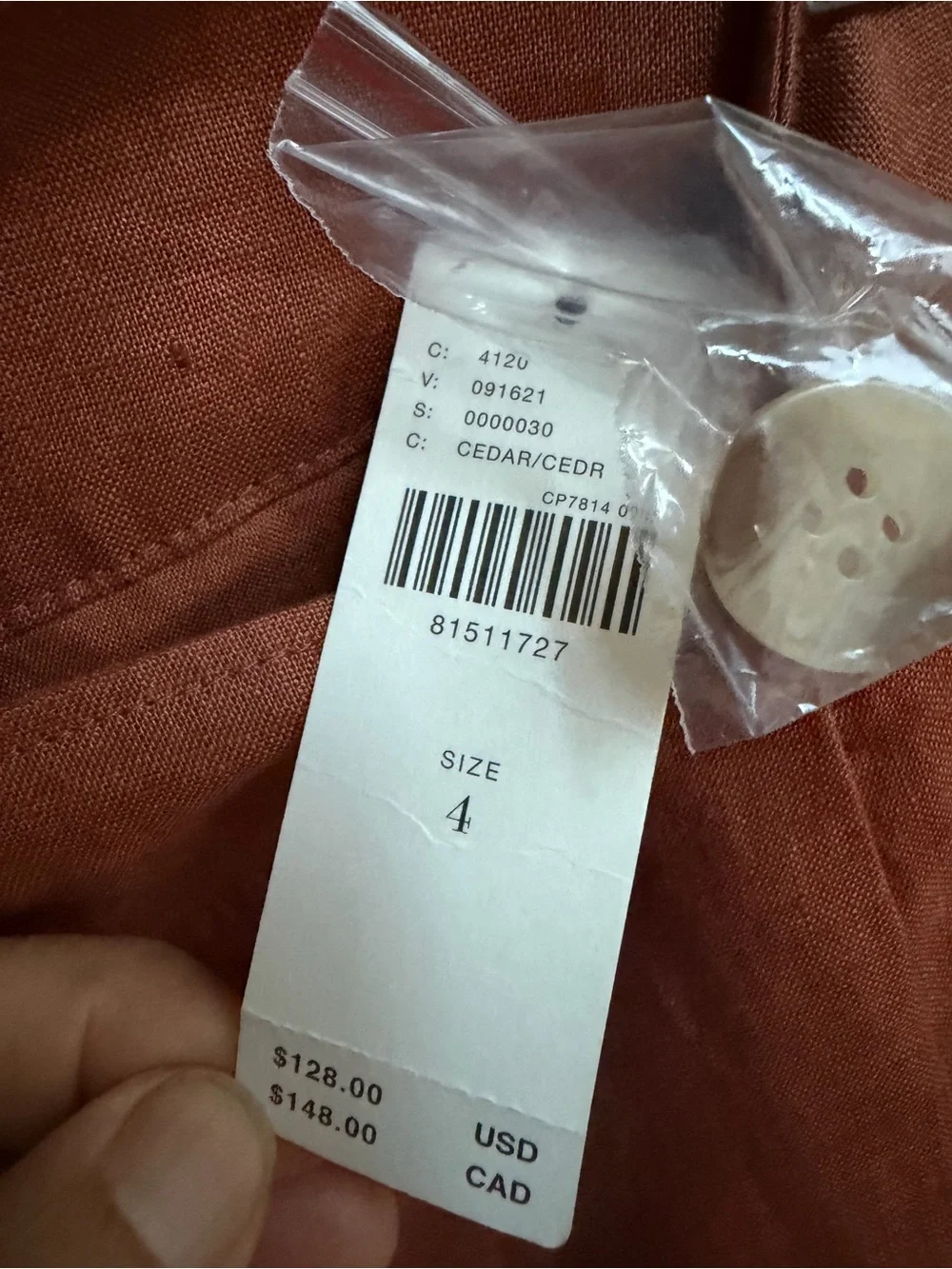 NWT Anthropologie Linen Wrap Midi Skirt in Cedar